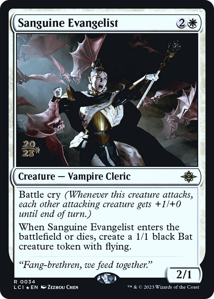 Sanguine Evangelist (PRE-34S) [The Lost Caverns of Ixalan Promos] Foil