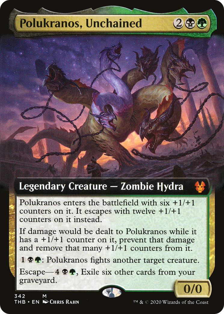 Polukranos, Unchained (THB-342) [Theros Beyond Death]: (Extended Art) Foil