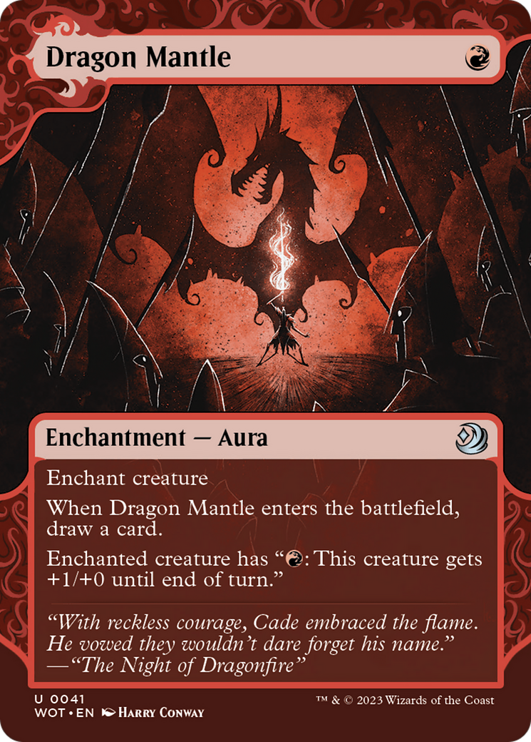 Dragon Mantle (WOT-041) [Wilds of Eldraine: Enchanting Tales]: (Showcase) (Borderless) Foil