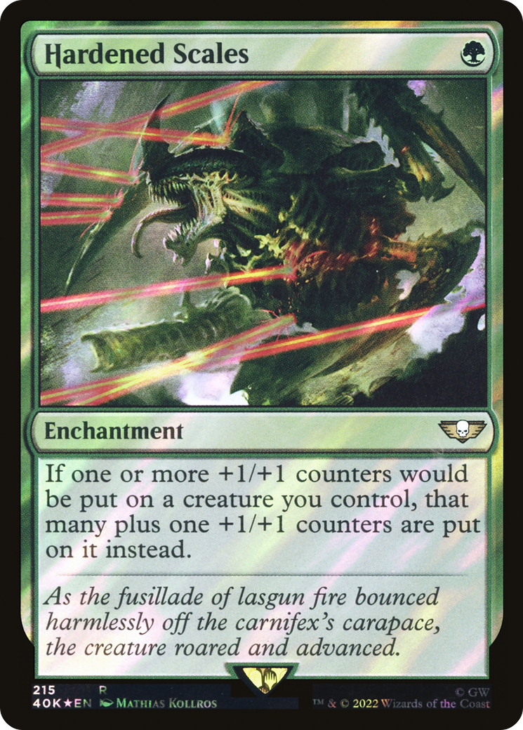 Hardened Scales (Surge Foil) (40K-215) [Warhammer 40,000 Commander] Foil