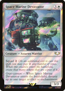 Space Marine Devastator (Surge Foil) (40K-014) [Warhammer 40,000 Commander] Foil