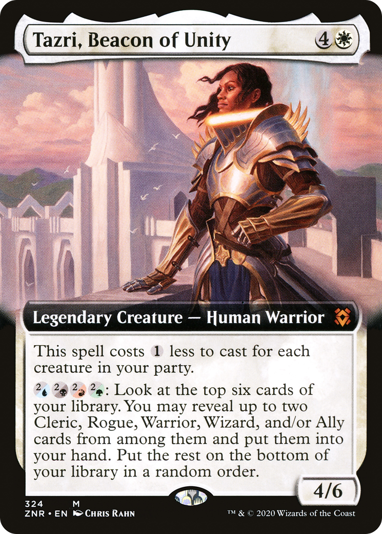 Tazri, Beacon of Unity (ZNR-324) [Zendikar Rising]: (Extended Art) Foil