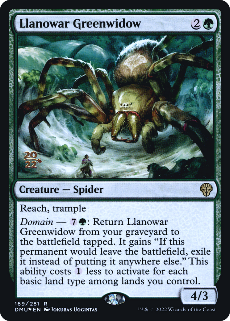 Llanowar Greenwidow (PRE-169) [Dominaria United Promos] Foil