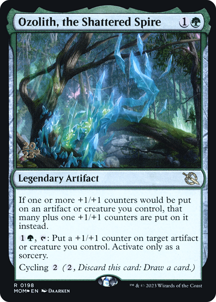Ozolith, the Shattered Spire (PRE-198S) [March of the Machine Promos] Foil