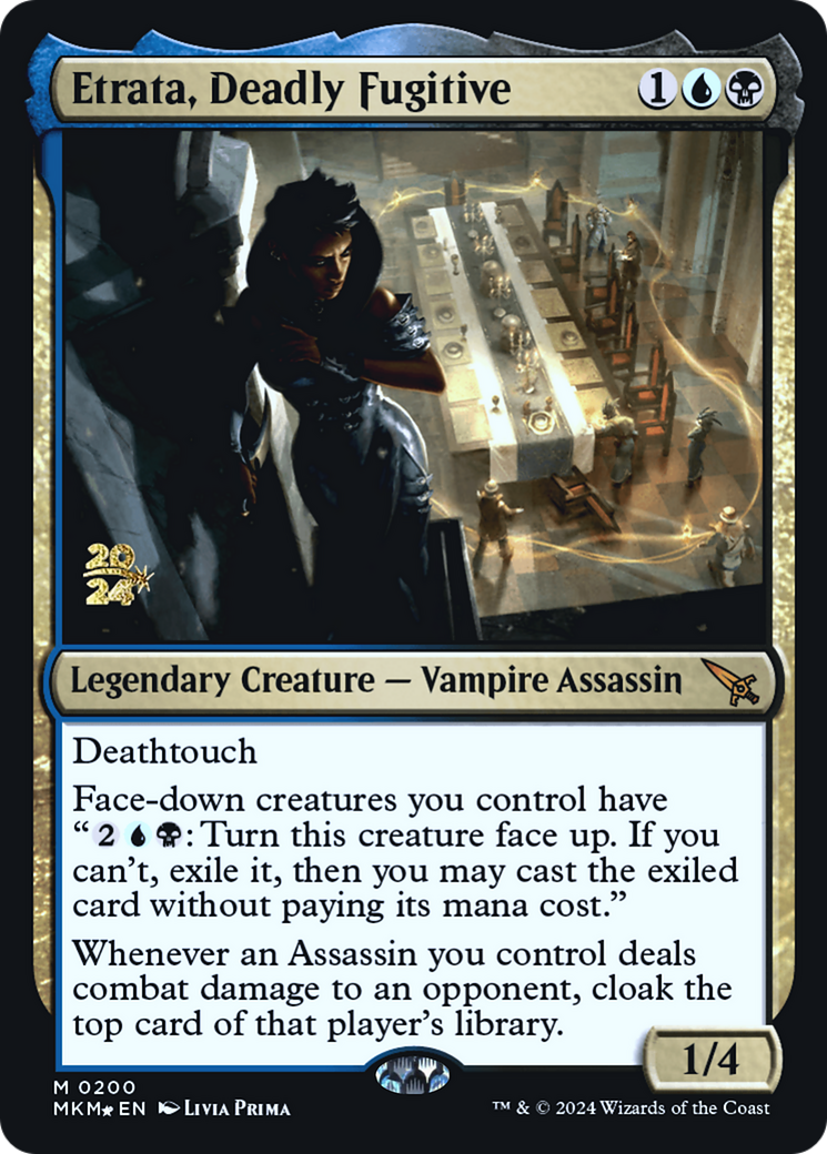 Etrata, Deadly Fugitive (PRE-200S) [Murders at Karlov Manor Promos] Foil