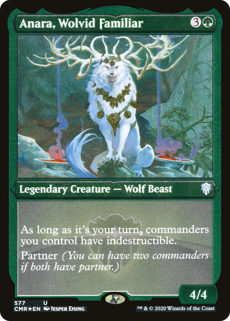 Anara, Wolvid Familiar (CMR-577) [Commander Legends] Etched Foil