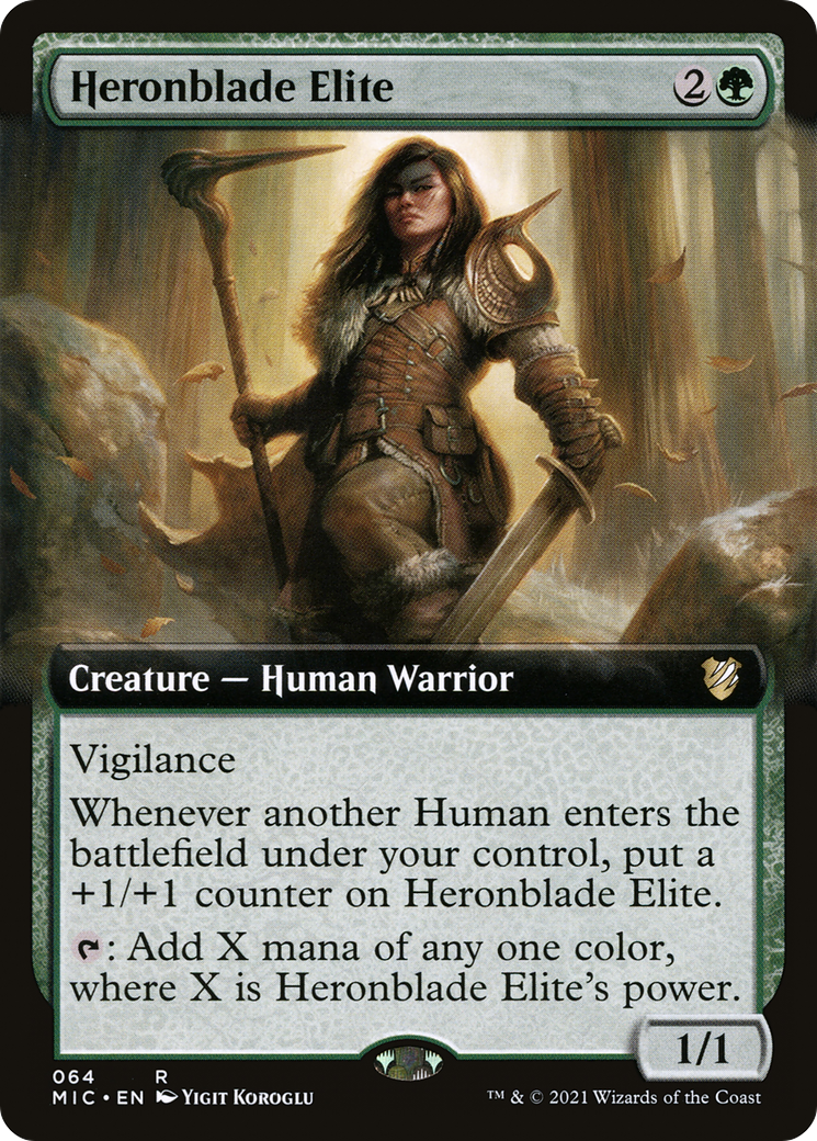 Heronblade Elite (Extended Art) (MIC-064) [Midnight Hunt Commander]
