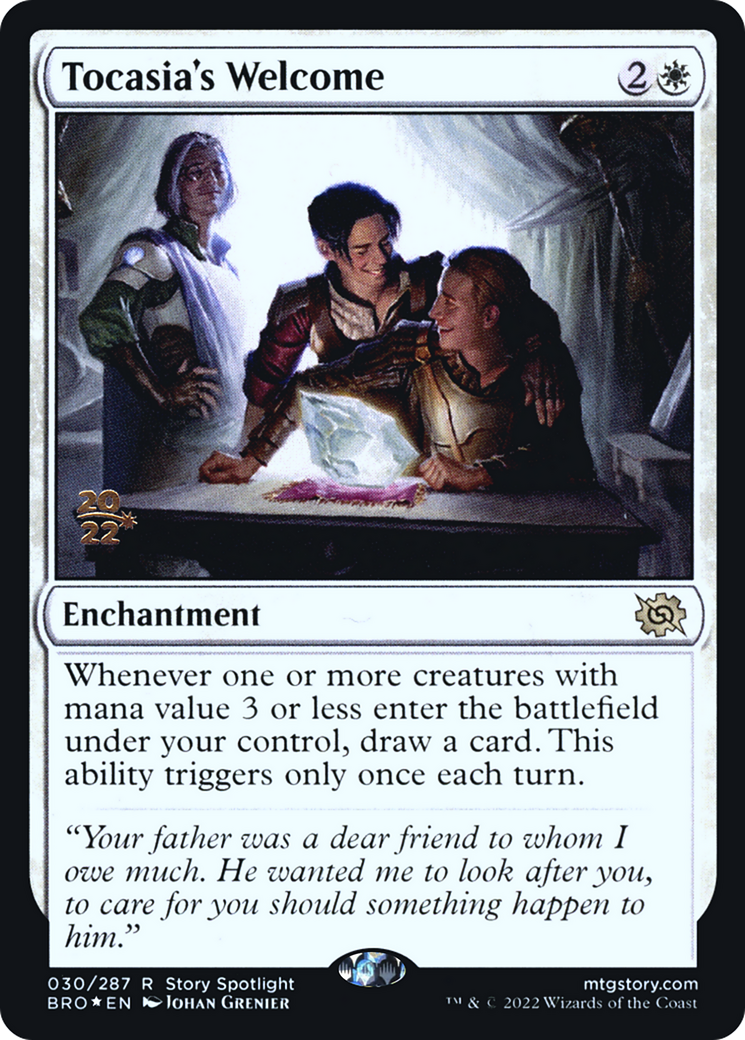 Tocasia's Welcome (PRE-030) [The Brothers' War Promos] Foil