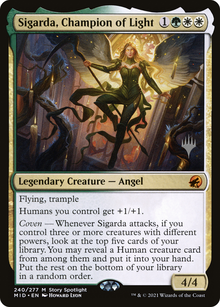 Sigarda, Champion of Light (PPMID-240P) [Promo Pack: Innistrad: Midnight Hunt Promos]