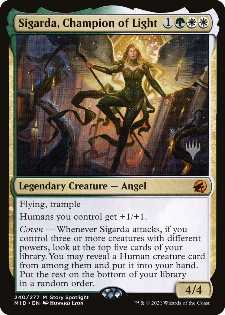Sigarda, Champion of Light (PPMID-240P) [Innistrad: Midnight Hunt Promos] Foil