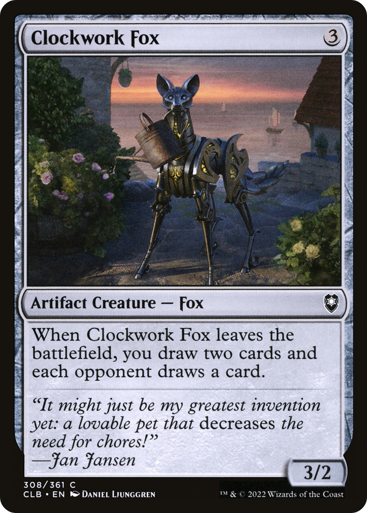 Clockwork Fox (CLB-308) [Commander Legends: Battle for Baldur's Gate] Foil
