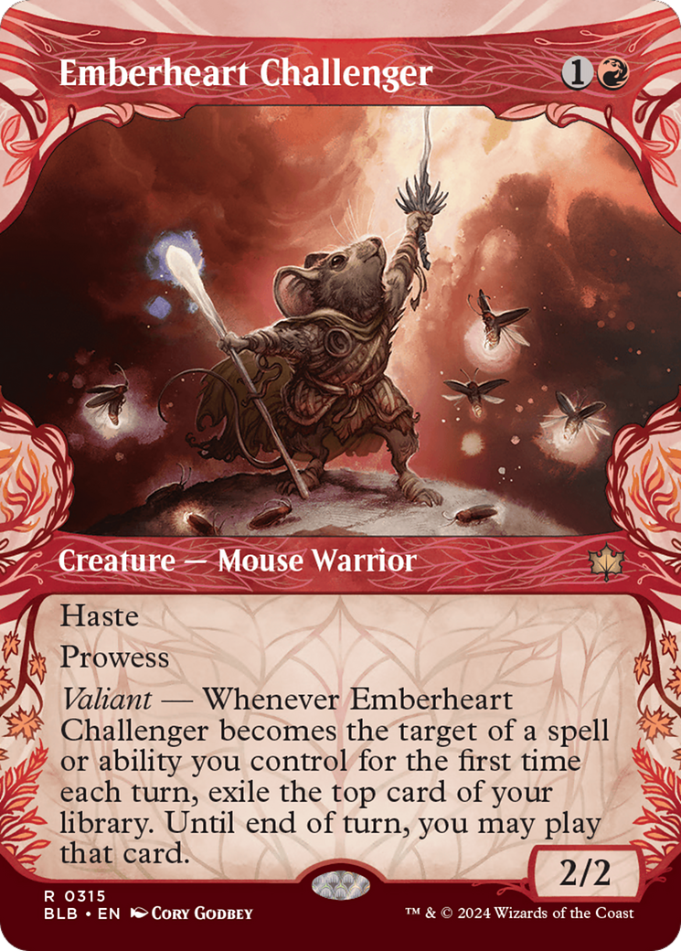 Emberheart Challenger (BLB-315) [Bloomburrow]: (Showcase) (Borderless) Foil