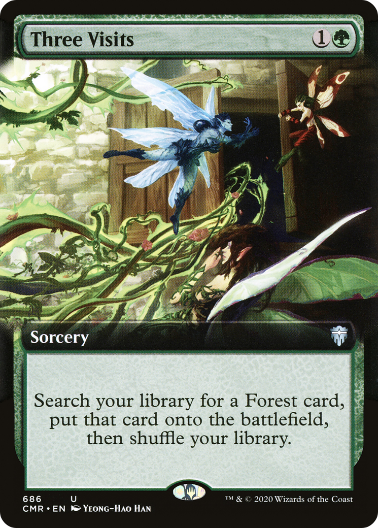 Three Visits (Extended Art) (CMR-686) [Commander Legends]