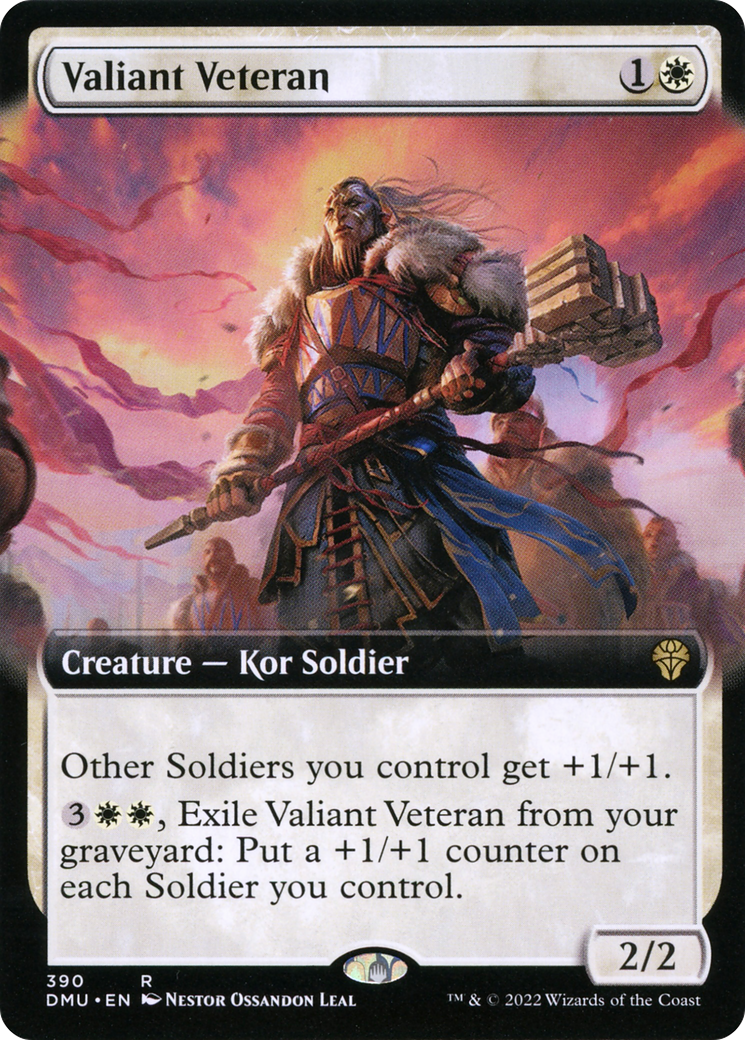 Valiant Veteran (DMU-390) [Dominaria United]: (Extended Art) Foil