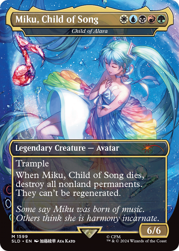 Child of Alara (SLD-1599) [Secret Lair Drop] / Miku, Child of Song (Borderless)