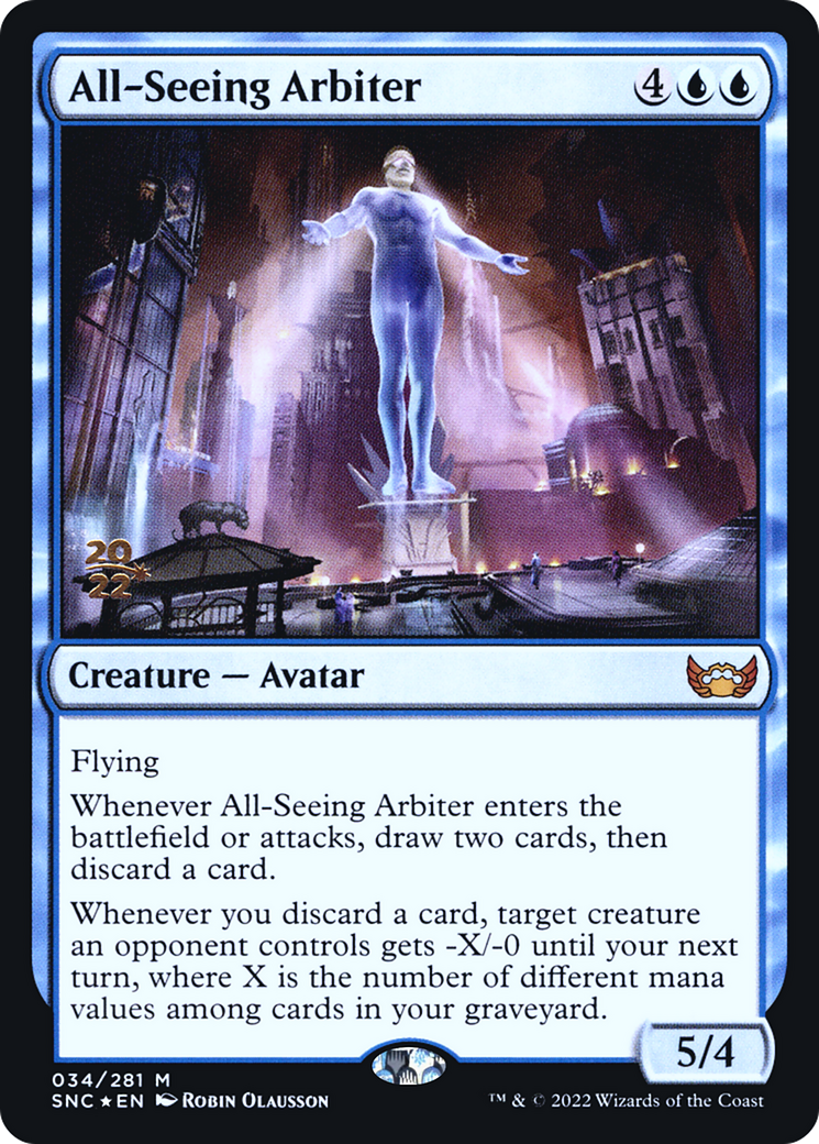 All-Seeing Arbiter (PRE-34S) [Streets of New Capenna Promos] Foil