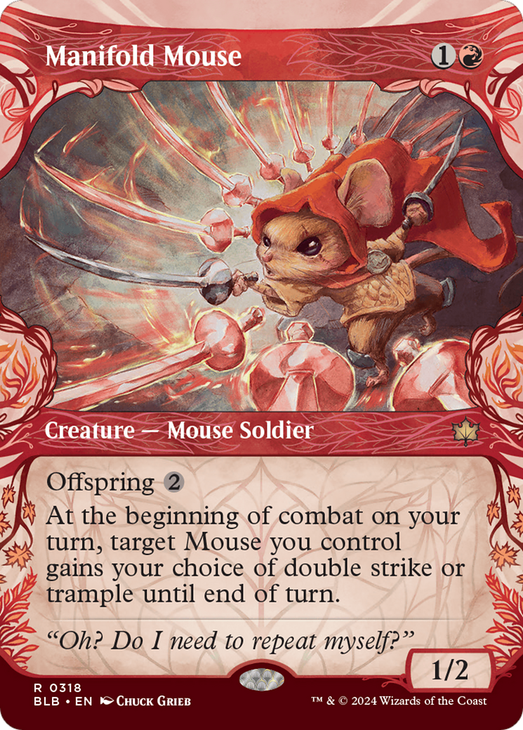 Manifold Mouse (BLB-318) [Bloomburrow]: (Showcase) (Borderless) Foil