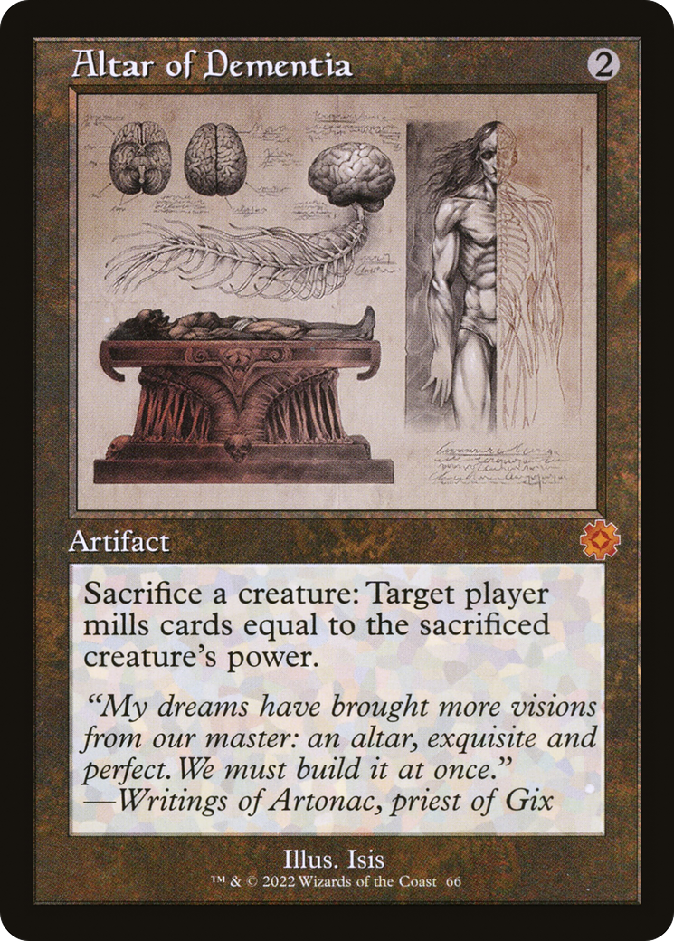 Altar of Dementia (Schematic) (BRR-066) [The Brothers' War Retro Artifacts]