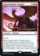 Opportunistic Dragon (PRE-133S) [Throne of Eldraine Promos] Foil