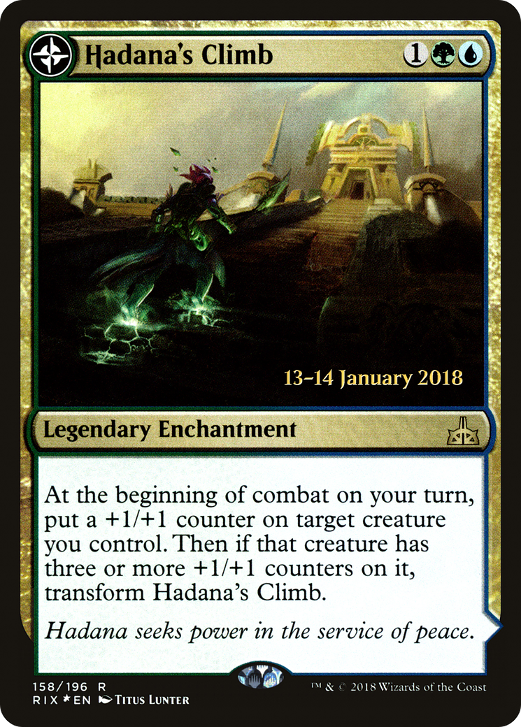 Hadana's Climb // Winged Temple of Orazca (PRE-158S) [Rivals of Ixalan Promos]: (compasslanddfc) Foil