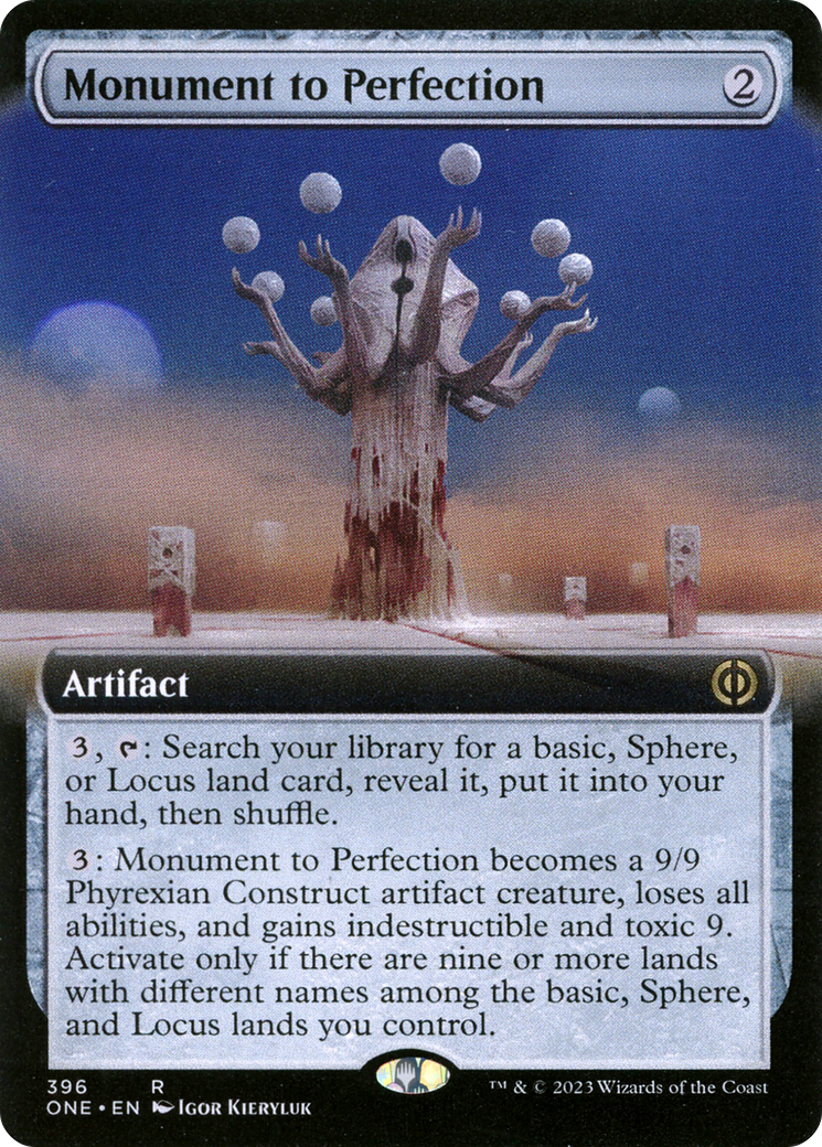 Monument to Perfection (ONE-396) [Phyrexia: All Will Be One]: (Extended Art) Foil