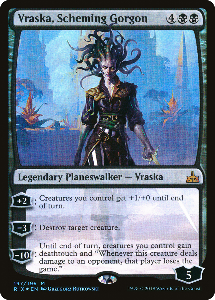 Vraska, Scheming Gorgon (RIX-197) [Rivals of Ixalan] Foil