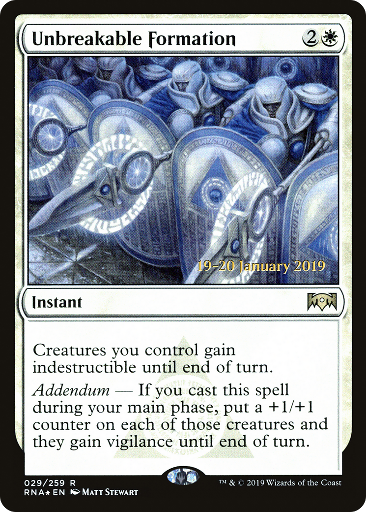 Unbreakable Formation (PRE-29S) [Ravnica Allegiance Promos] Foil