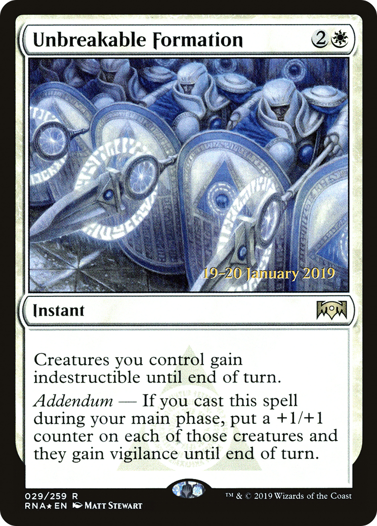 Unbreakable Formation (PRE-29S) [Ravnica Allegiance Promos] Foil