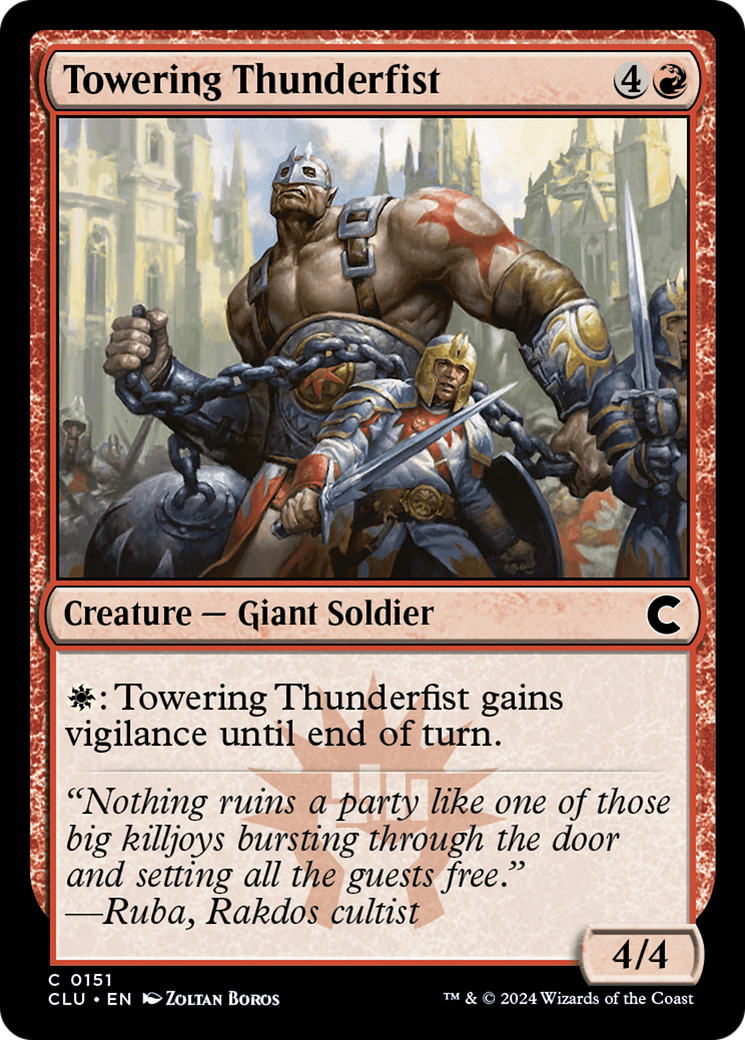 Towering Thunderfist (CLU-151) [Ravnica: Clue Edition]