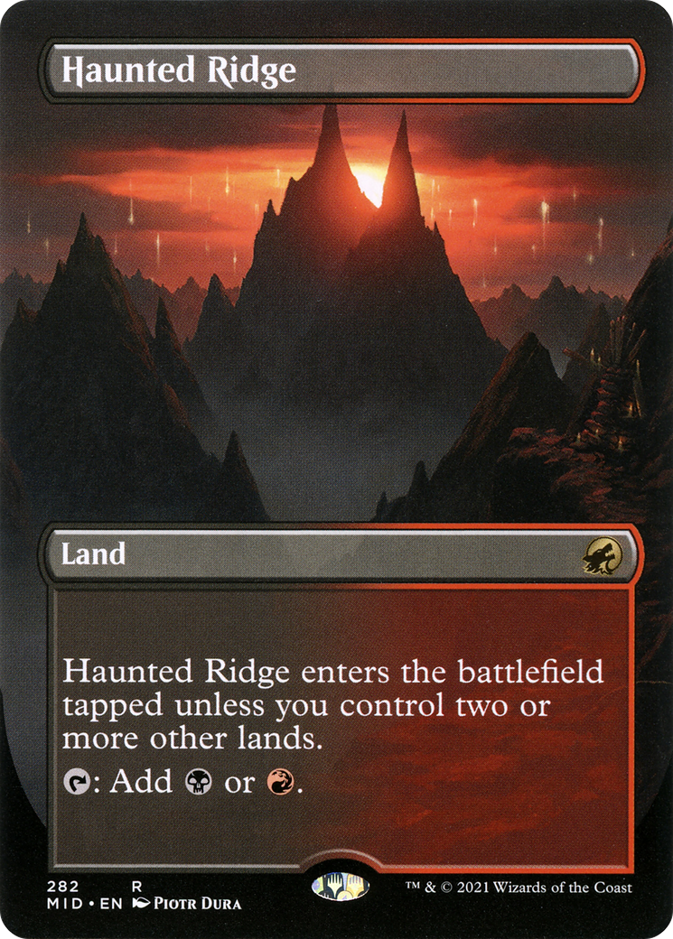 Haunted Ridge (Borderless) (MID-282) (Borderless) [Innistrad: Midnight Hunt] Foil