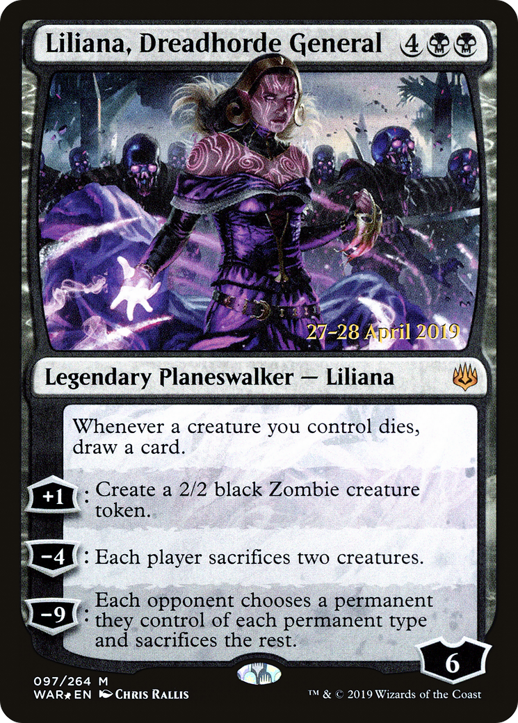 Liliana, Dreadhorde General (PRE-97S) [War of the Spark Promos] Foil