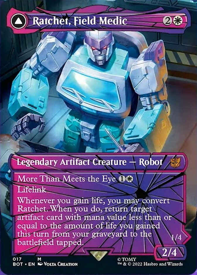 Ratchet, Field Medic // Ratchet, Rescue Racer (BOT-017) [Transformers]: (convertdfc, shatteredglass) (Borderless) Foil