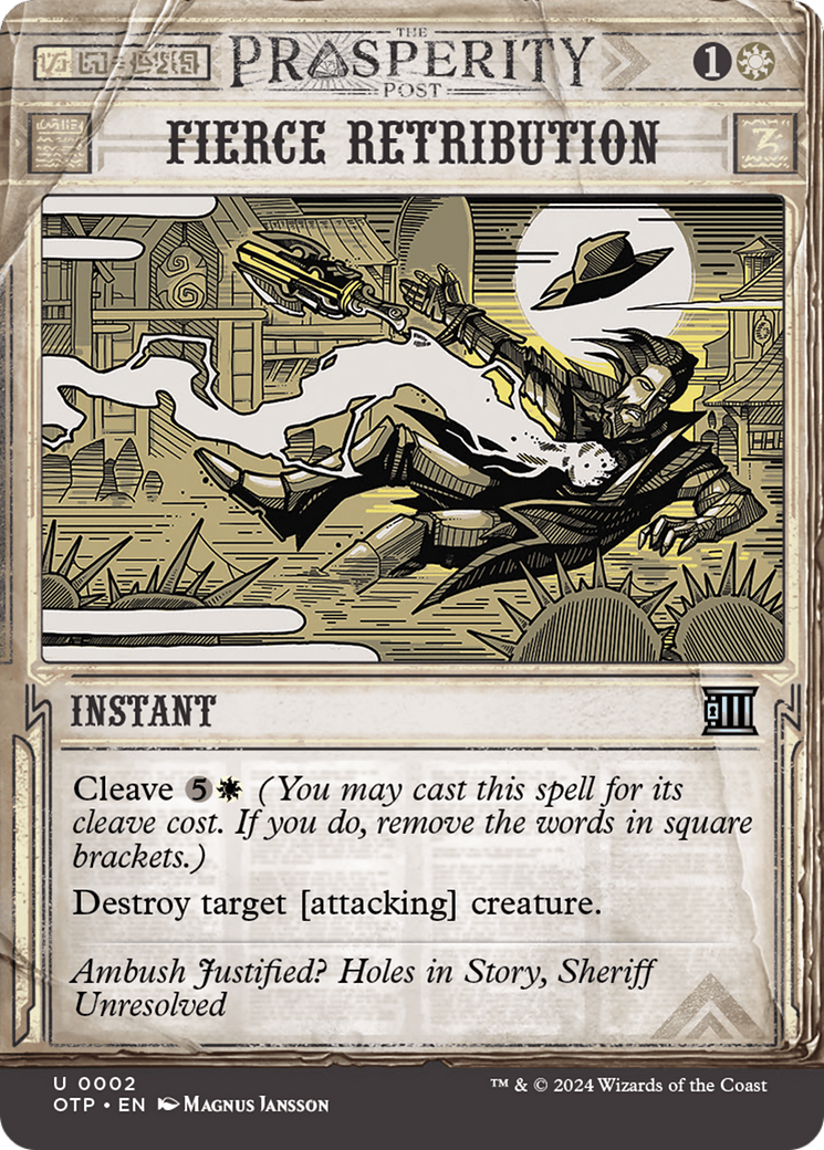 Fierce Retribution (OTP-002) [Breaking News]: (Showcase) (Borderless) Foil