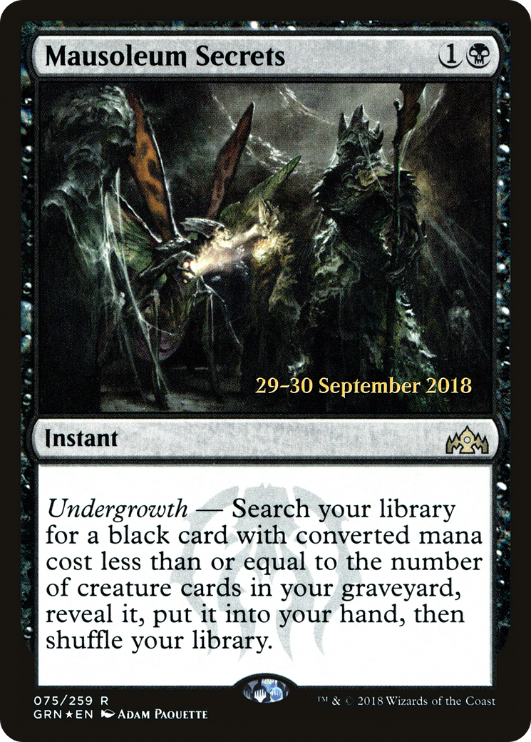 Mausoleum Secrets (PRE-75S) [Guilds of Ravnica Promos] Foil