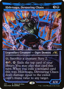 Hidetsugu, Devouring Chaos (Neon Blue) (NEO-431) (Showcase) [Kamigawa: Neon Dynasty] Foil