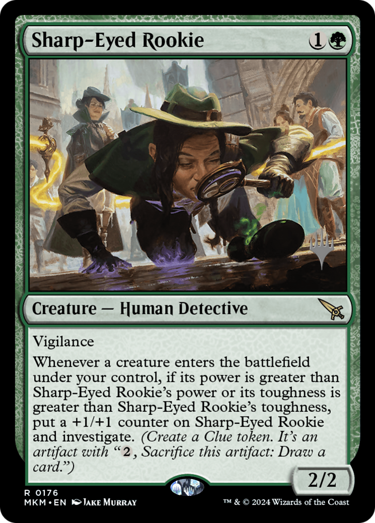Sharp-Eyed Rookie (PPMKM-176P) [Murders at Karlov Manor Promos] Foil