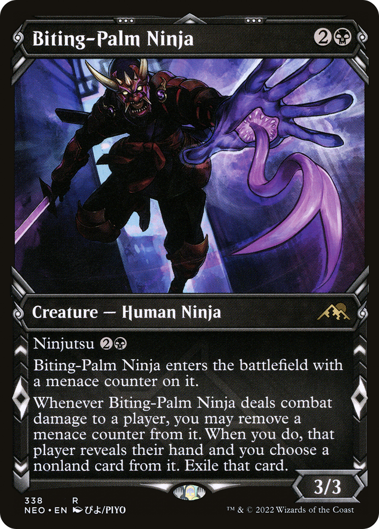 Biting-Palm Ninja (NEO-338) [Kamigawa: Neon Dynasty]: (Showcase) Foil