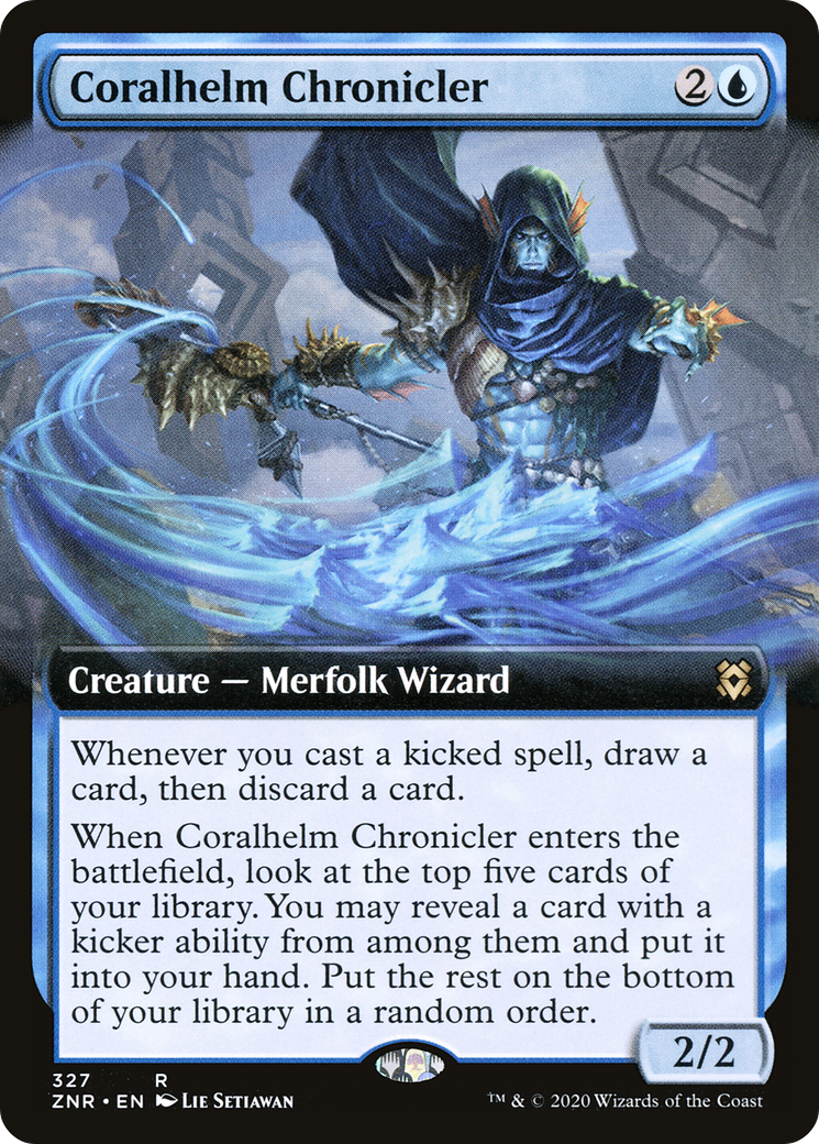 Coralhelm Chronicler (ZNR-327) [Zendikar Rising]: (Extended Art)