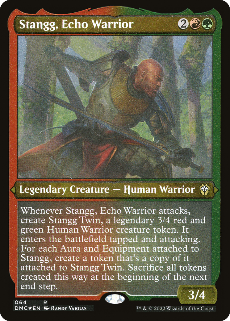 Stangg, Echo Warrior (Foil Etched) (DMC-064) [Dominaria United Commander] Foil