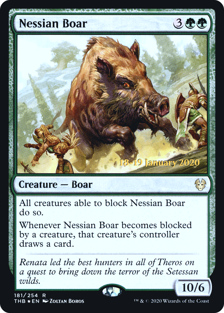 Nessian Boar (PRE-181S) [Theros Beyond Death Promos] Foil