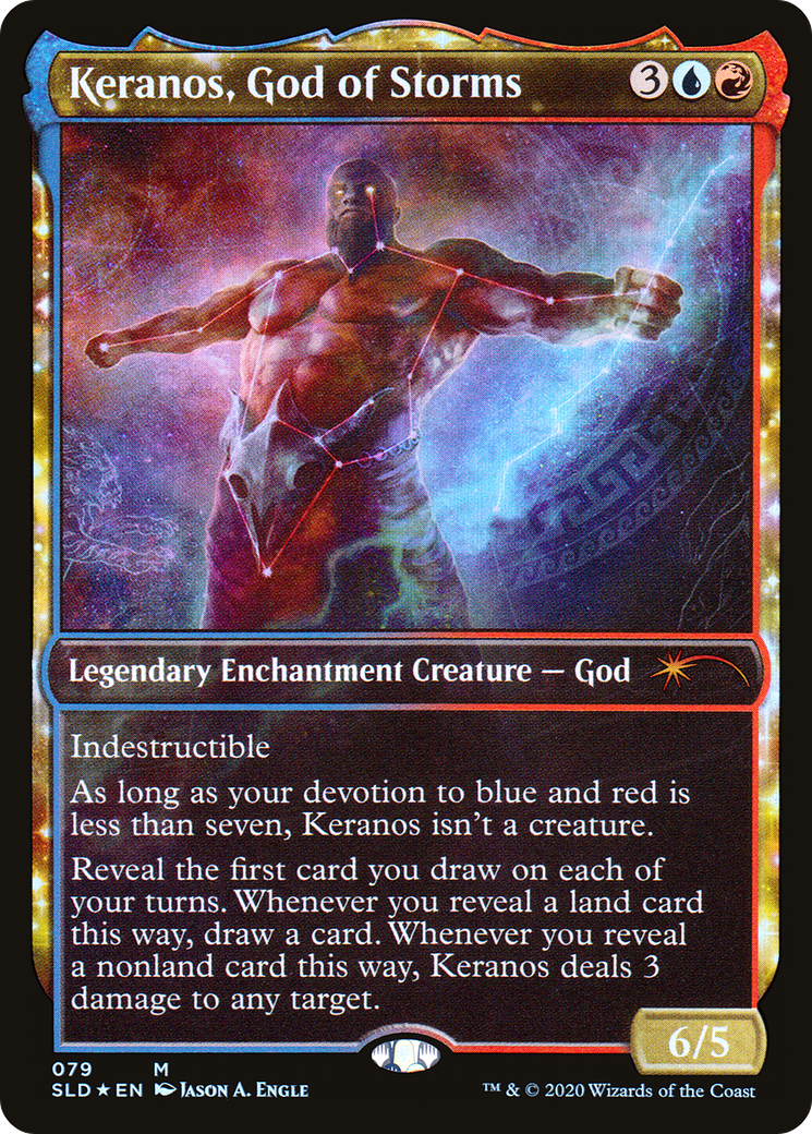 Keranos, God of Storms (SLD-079) [Secret Lair Drop]: (enchantment, Showcase) Foil