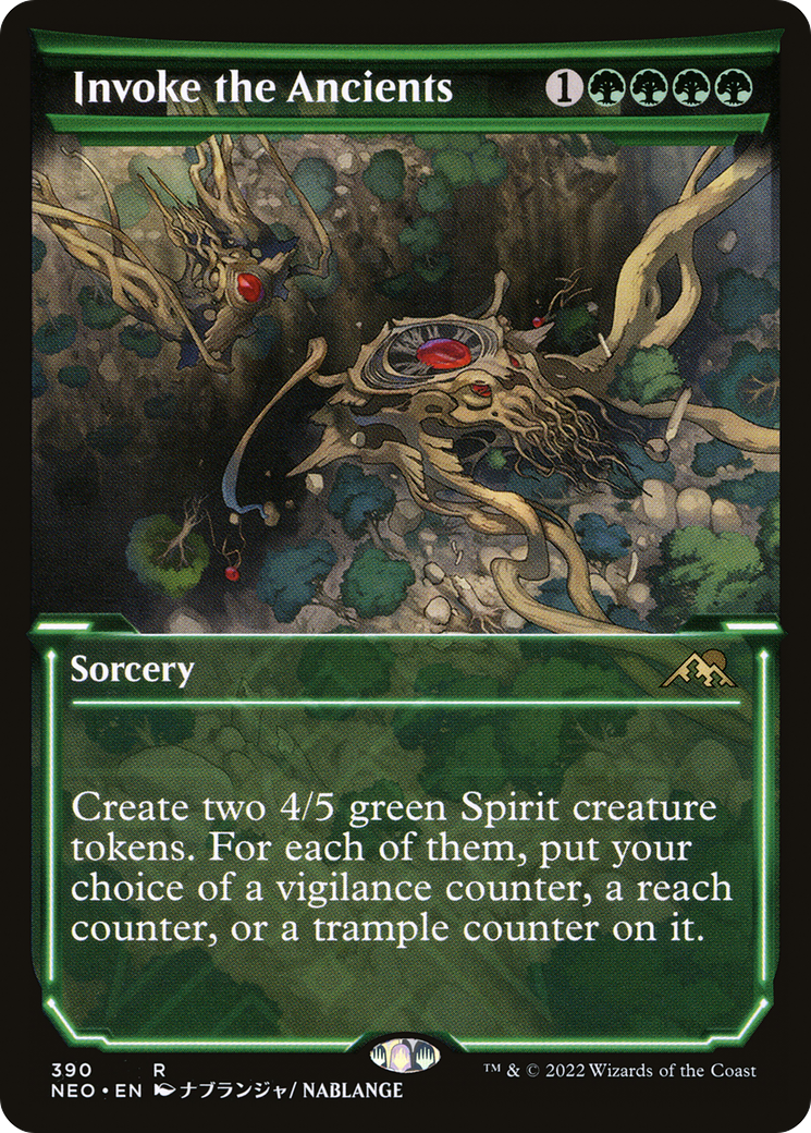 Invoke the Ancients (NEO-390) [Kamigawa: Neon Dynasty]: (Showcase) Foil