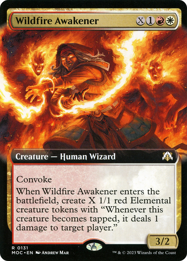 Wildfire Awakener (MOC-131) [March of the Machine Commander]: (Extended Art) Foil