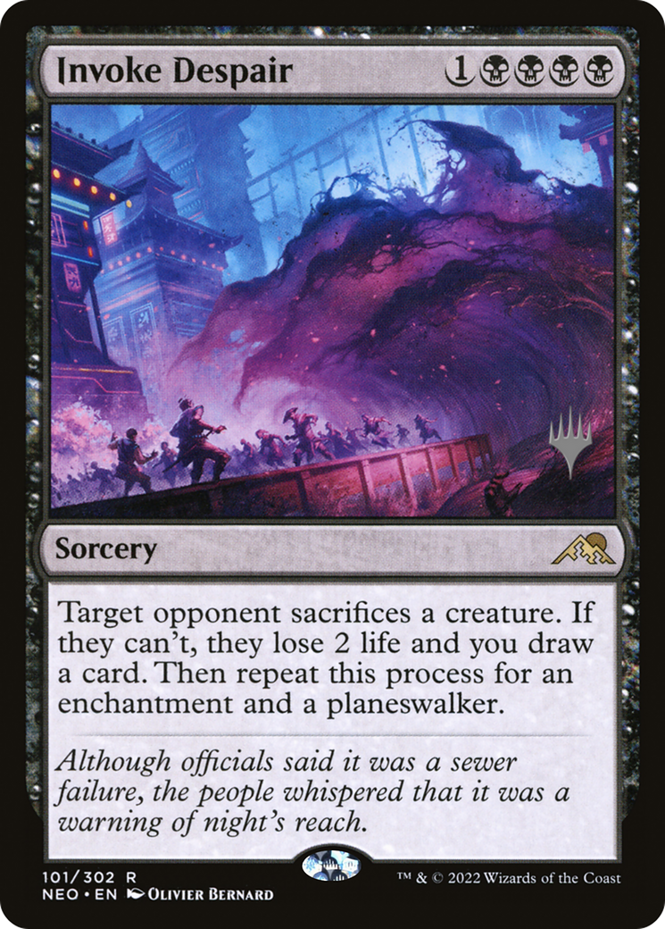 Invoke Despair (PPNEO-101) [Promo Pack: Kamigawa: Neon Dynasty Promos]