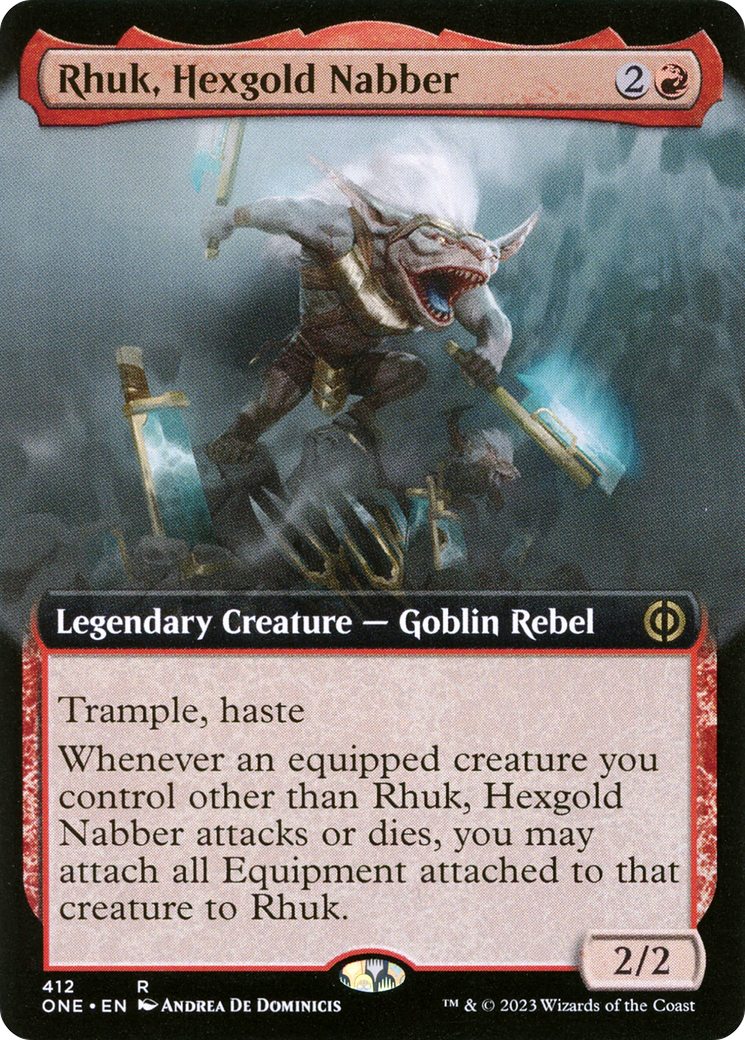 Rhuk, Hexgold Nabber (ONE-412) [Phyrexia: All Will Be One]: (Extended Art) Foil