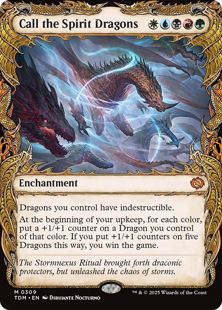 Call the Spirit Dragons (TDM-309) [Tarkir: Dragonstorm]: (Showcase, enchantment) Foil