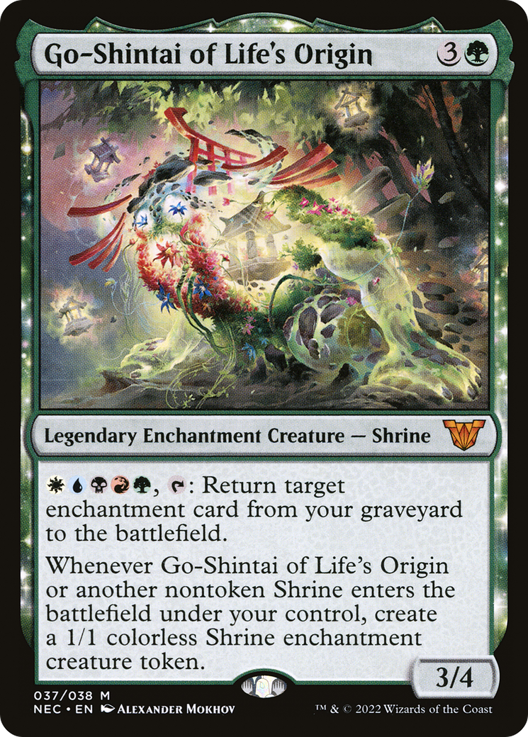 Go-Shintai of Life's Origin (NEC-037) [Neon Dynasty Commander]: (enchantment) Foil