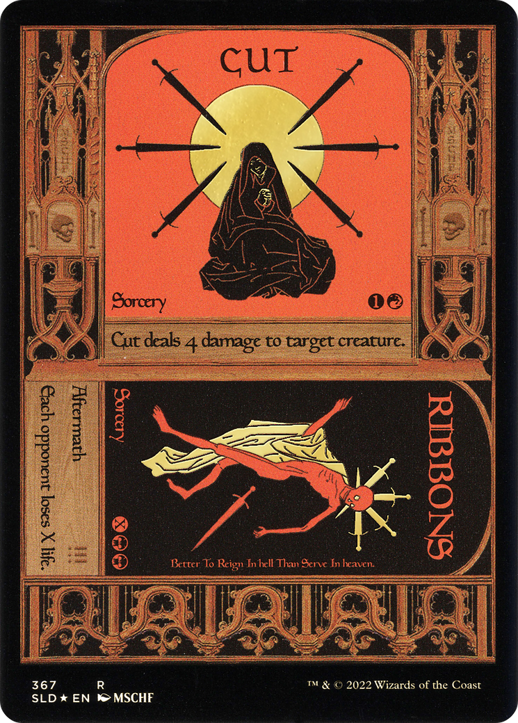 Cut // Ribbons (Foil Etched) (Gold) (SLD-367) [Secret Lair Drop] Foil