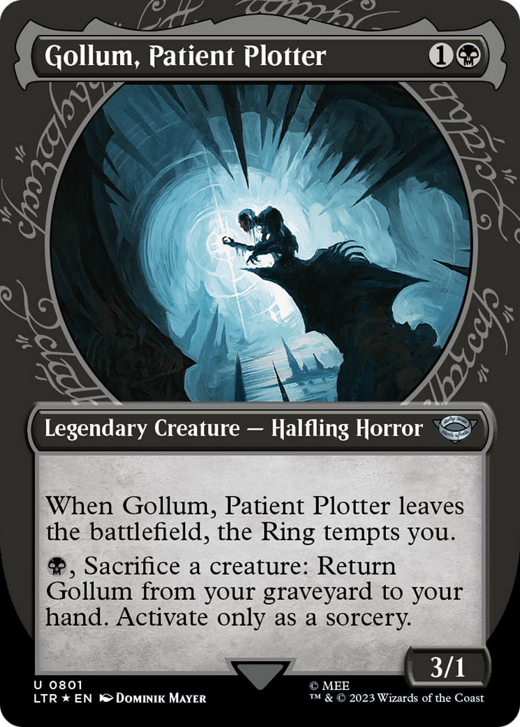 Gollum, Patient Plotter (LTR-801) [The Lord of the Rings: Tales of Middle-earth]: (Showcase) (Borderless) Foil