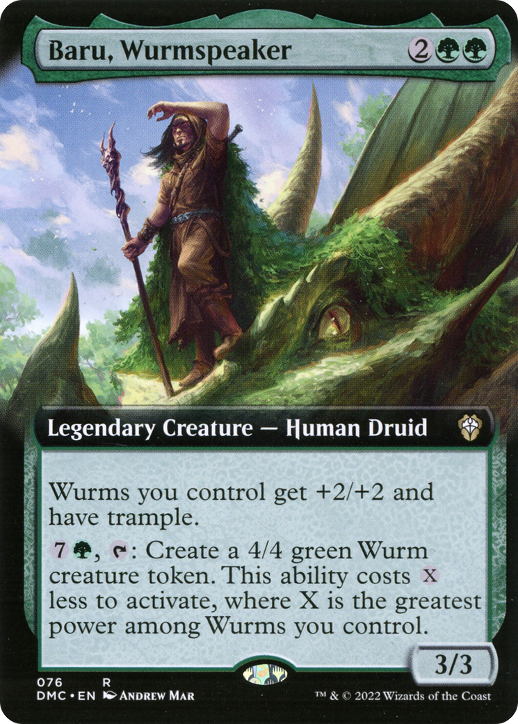 Baru, Wurmspeaker (Extended Art) (DMC-076) [Dominaria United Commander]